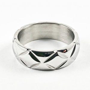 Nice X Accents Shiny Metallic Eternity Steel Ring